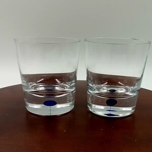 Elegant Blue Accent Glass Tumblers